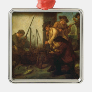 Preparing the Guns (oil on canvas) Metal Ornament