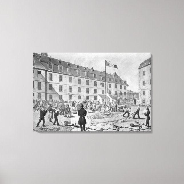 Preparing the shackling of the convicts canvas print (Front)