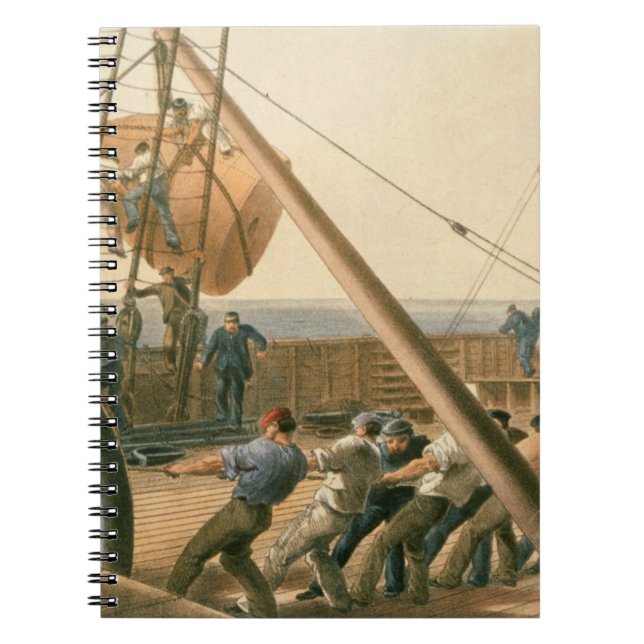 Preparing to launch one of the large buoys, August Notebook (Front)