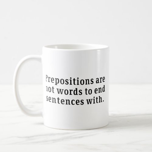 Prepositions Coffee Mug
