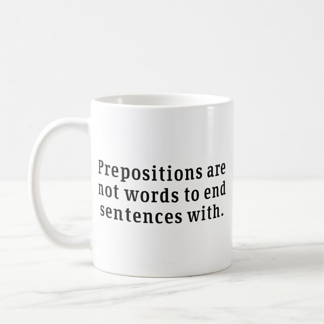 Prepositions Coffee Mug (Left)