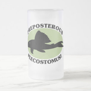Preposterous Plecostomus Frosted Glass Beer Mug