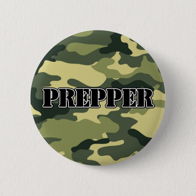 Prepper Camo Pinback Button (Front)