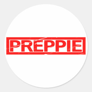 Preppie Stamp Classic Round Sticker