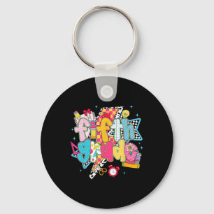 Preppy 5th Grade Dream Team Back To School Teacher Keychain