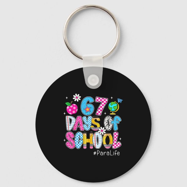 Preppy 67 Days Of School Six Seven 67 Meme Para Li Keychain (Front)
