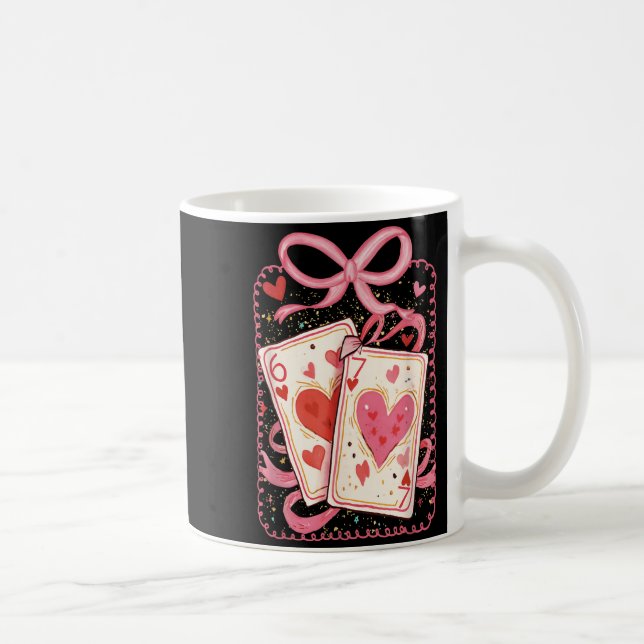 Preppy 6 7 Valentine Couple Love Hearts Playing Ca Coffee Mug (Right)