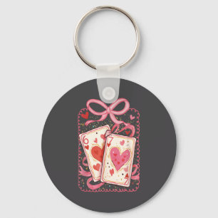 Preppy 6 7 Valentine Couple Love Hearts Playing Ca Keychain