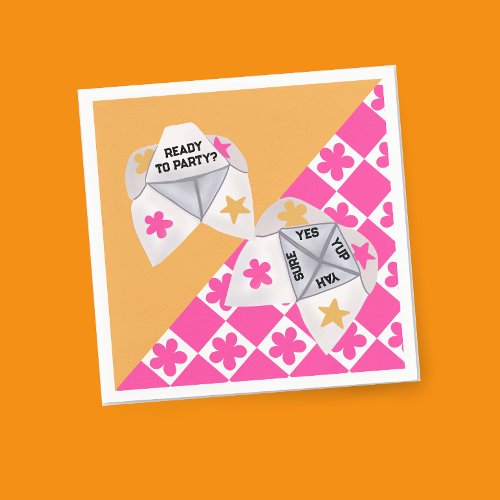 Preppy 90s Cootie Catcher Party Napkins