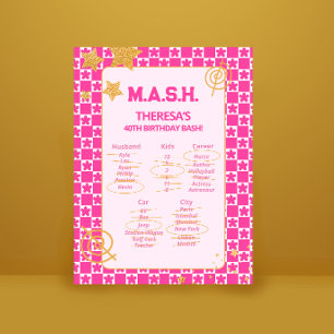 Preppy 90s Pink Birthday Party Foam Board