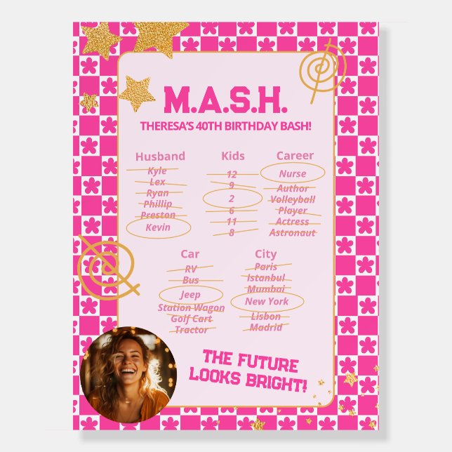 Preppy 90s Throwback Birthday Party Foam Board (Front)