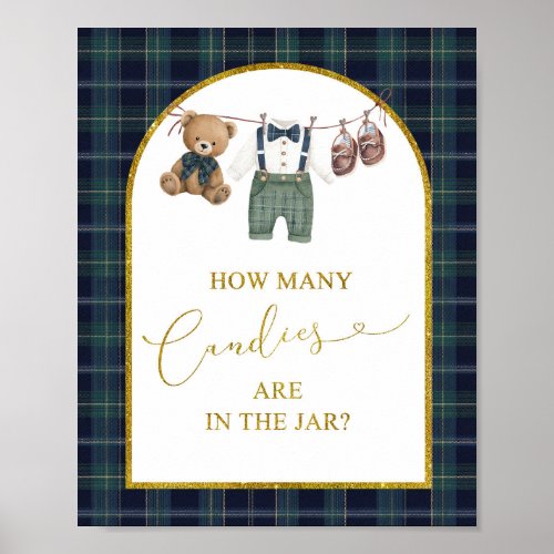 Preppy a little gentleman Baby Shower Game Sign