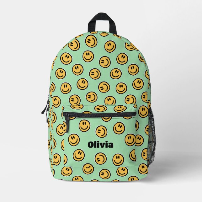 Preppy Aesthetic Happy Face Backpack (Front)