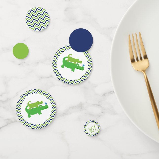 Preppy Alligator Baby Shower Confetti Decorations (Group)