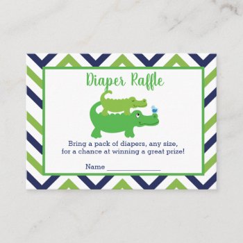Preppy Alligator Baby Shower Diaper Raffle Cards by allpetscherished at Zazzle
