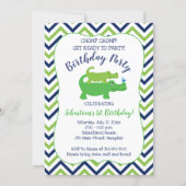 Preppy Alligator Crocodile Boy Birthday Invitation (Front)