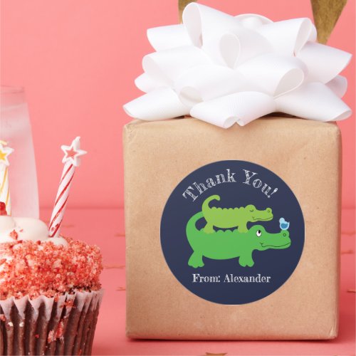 Preppy Alligator Custom Favor Sticker