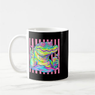Preppy Alligator Heart Sungles Ed Aesthetic Summer Coffee Mug