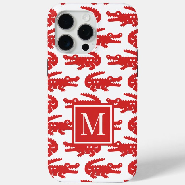 Preppy Alligator – Red & White Case-Mate iPhone Case (Back)