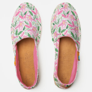 Preppy Alligator Wine Pink Green Espadrilles