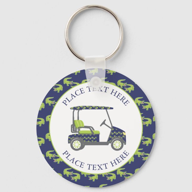 Preppy Alligators Golf Cart Keychain (Front)