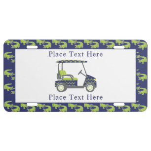 Preppy Alligators Golf Cart License Plate