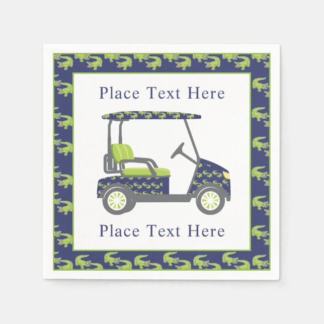 Preppy Alligators Golf Cart Napkins (Front)