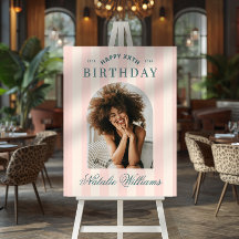 Preppy  Any Age Birthday Party Welcome Photo Pink 