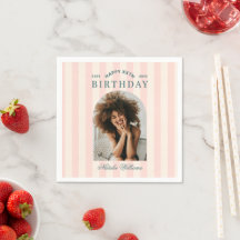 Preppy Any Age Birthday Party Welcome Photo Pink