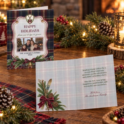 Preppy Après Ski Christmas Family Photo Holiday Card