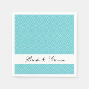 Preppy Aqua Spiral Paper Napkins