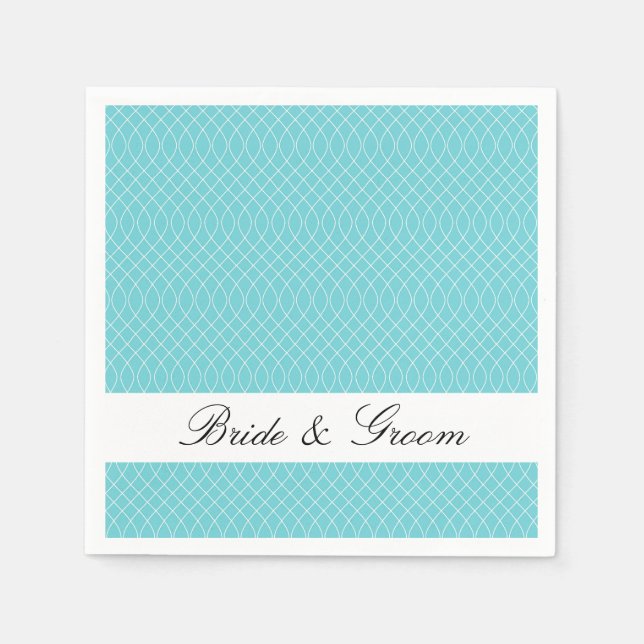 Preppy Aqua Spiral Paper Napkins (Front)