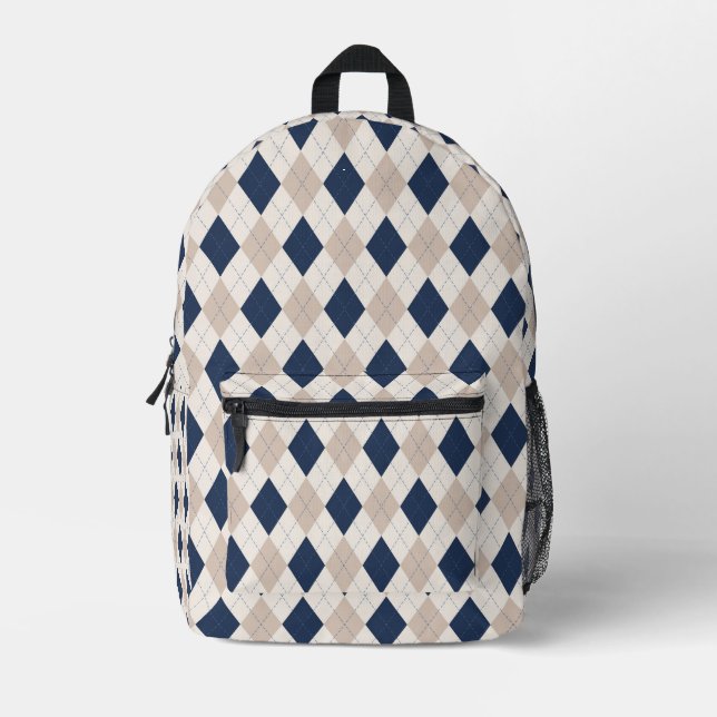 Preppy Argyle Backpack (Front)