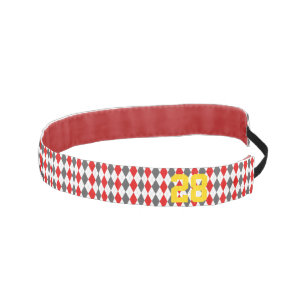 Preppy Argyle Pattern Player Number Sports Fun Athletic Headband