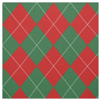 Preppy Argyle Tartan Diamond Plaid Red Green Fabric