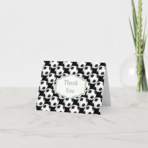 Preppy Baby Boy Soccer Shower Letterpress Thank You Card