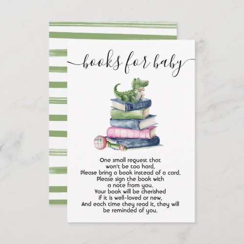 Preppy baby shower books for baby card