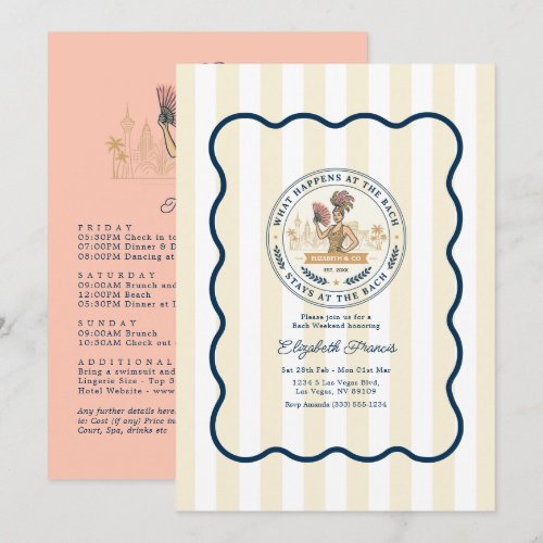 Preppy Bach Club Las Vegas Bachelorette Weekend Invitation