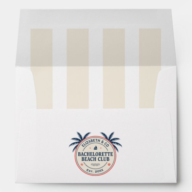 Preppy Bachelorette Beach Club Coastal Envelope (Back (Bottom))