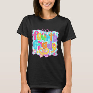Preppy Back To School 4th Grade Coquette Bow Girls T-Shirt