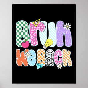 Preppy Back To School Colorful Bruh We Back Teache Poster