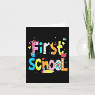 Preppy Back To School Happy First Day Of School Re Card