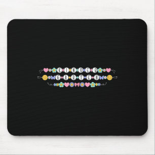 Preppy Back To School Kindergarten Bracelet Teache Mouse Pad