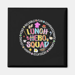 Preppy Back To School Lunch Lady Squad Cafeteria C Magnet
