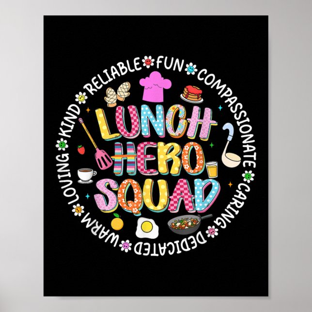 Preppy Back To School Lunch Lady Squad Cafeteria C Poster (Front)