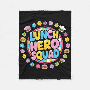 Preppy Back To School Lunch Lady Squad Lunch Hero Fleece Blanket