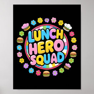 Preppy Back To School Lunch Lady Squad Lunch Hero  Poster