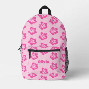 Preppy Backpack, Pink School Supplies Printed Backpack