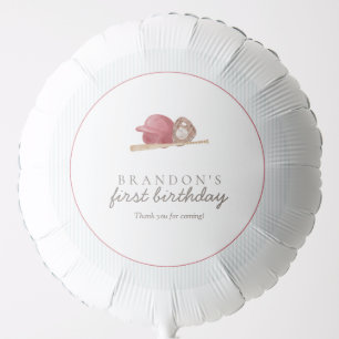 Preppy Baseball First Birthday Classic Party Balloon