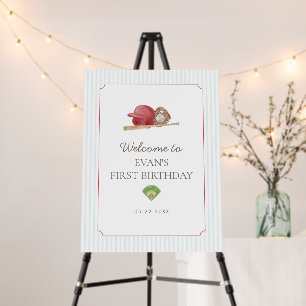 Preppy Baseball First Birthday Classic Party Foam Board